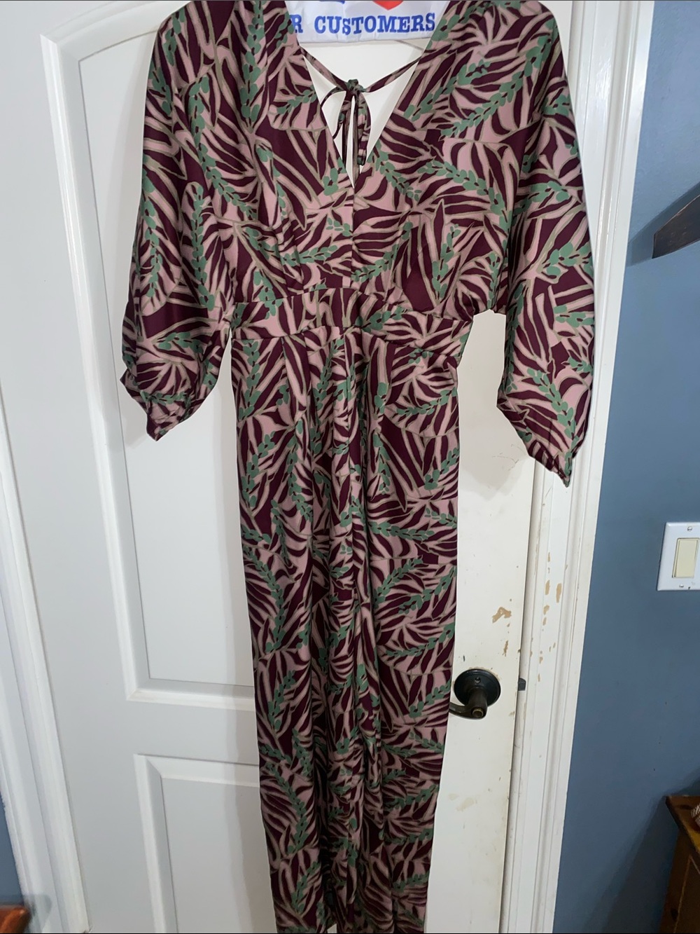 Mauve and Green Printed Jumpsuit